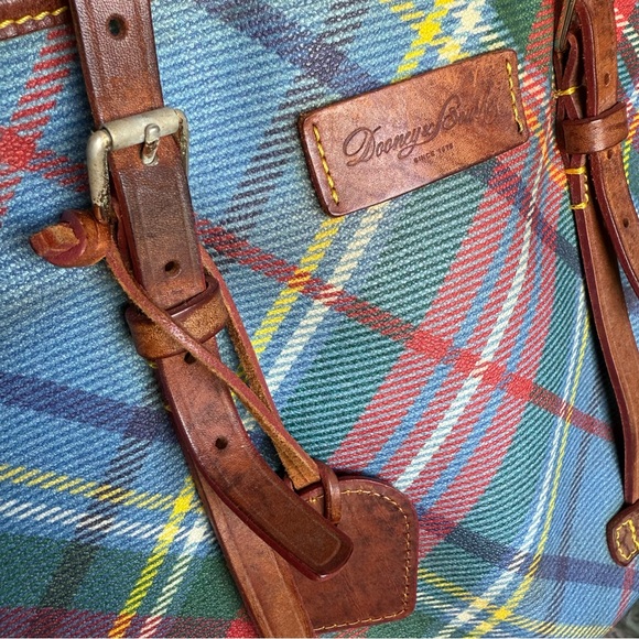 Vintage Dooney and Bourke shopper tote bag tartan plaid Made in USA - Picture 12 of 13